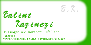 balint kazinczi business card